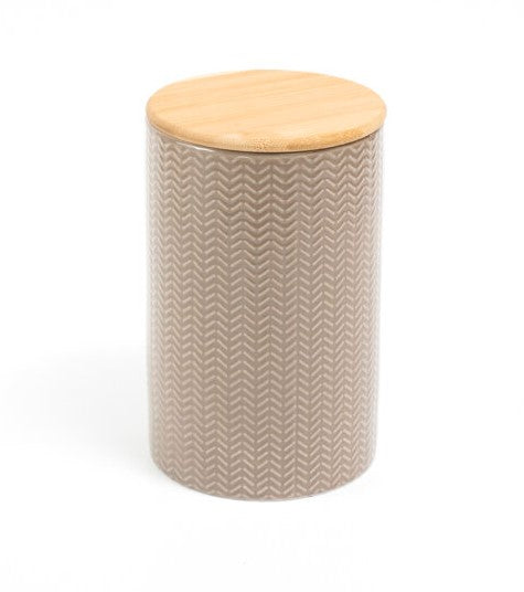 POTE ZIG ZAG DOLOMITA COM TAMPA DE BAMBU GRANDE 1,5L - OIKOS FENDI - AQUI VC DECORA