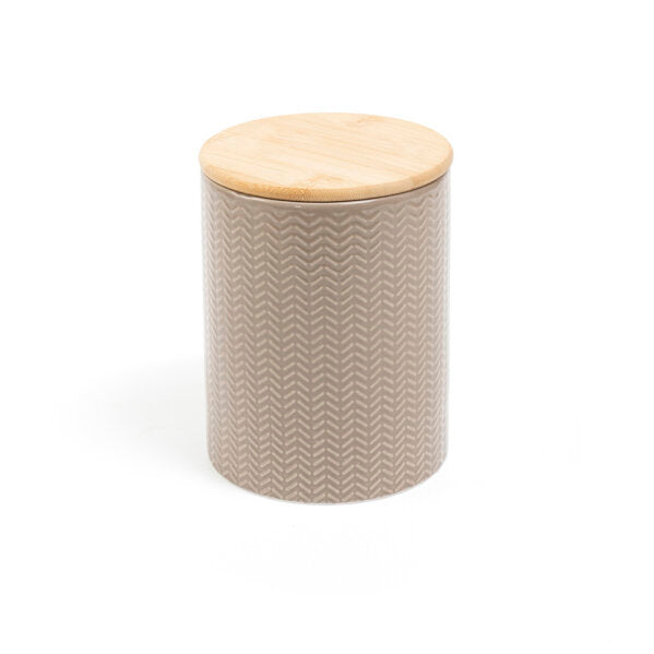 POTE ZIG ZAG DOLOMITA COM TAMPA DE BAMBU 1,2L - OIKOS FENDI - AQUI VC DECORA