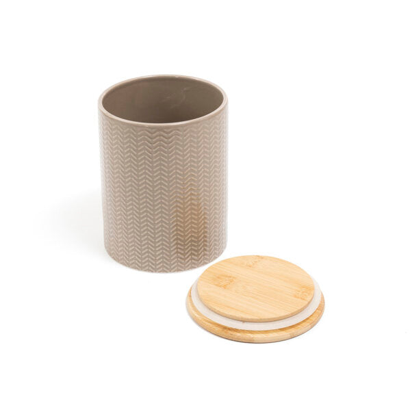 POTE ZIG ZAG DOLOMITA COM TAMPA DE BAMBU 1,2L - OIKOS FENDI - AQUI VC DECORA