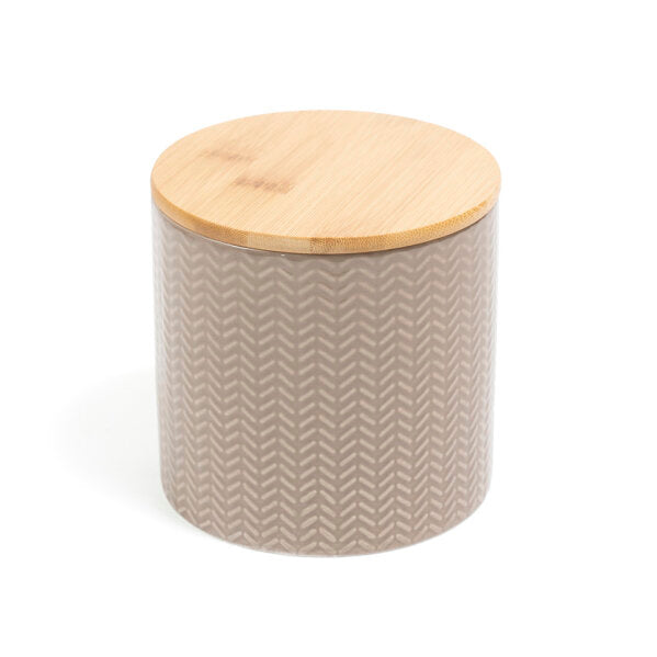 POTE ZIG ZAG DOLOMITA COM TAMPA DE BAMBU 0,9L - OIKOS FENDI - AQUI VC DECORA