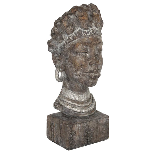 Escultura Busto De Resina 12,5cm X 10cm X 30cm