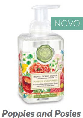 SABONETE LIQUIDO POPPIES AND POSIES 3 - MICHEL DESIGN WORKS - AQUI VC DECORA