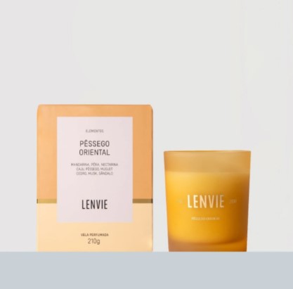 VELA PERFUMADA PESSEGO ORIENTAL ELEMENTOS - 210G