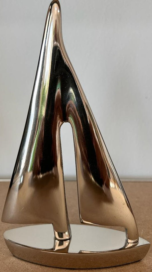 BARCO VELA DECORATIVO 15X22CM PRATA