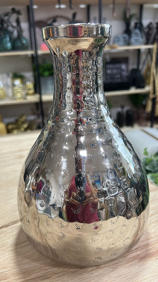 VASO DECORATIVO ALUMÍNIO 23CM - AQUI VC DECORA