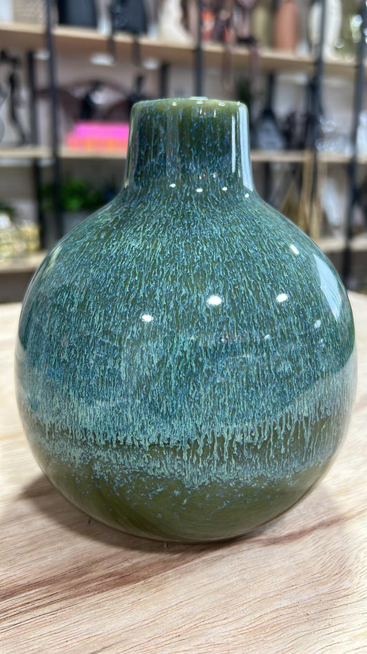 VASO CERÂMICA REDONDO JADE II - AQUI VC DECORA