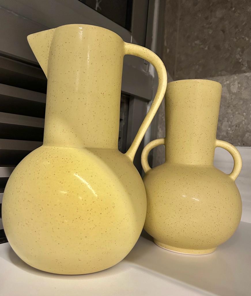 VASO CERÂMICA AMARELO DL0095 - AQUI VC DECORA