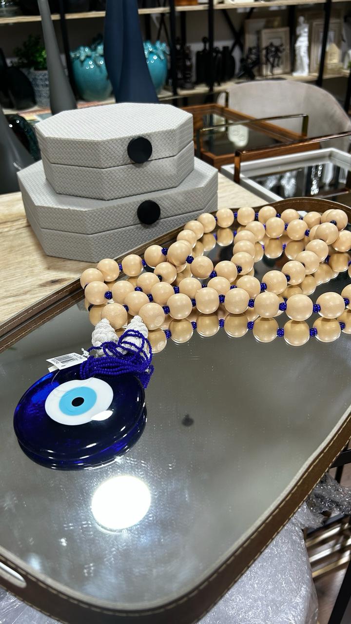 Caixa Decorativa Em Madeira E Revestido Em PU Creme