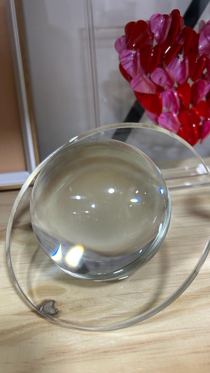 PEÇA DECORATIVA ESFERA EM CRISTAL
