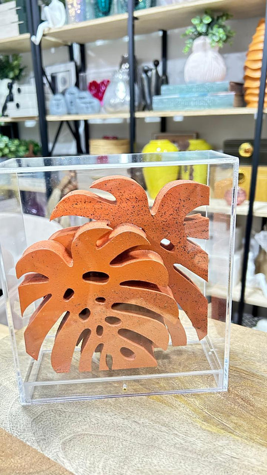 CAIXA ACRILICO FOLHA 18 TERRACOTA