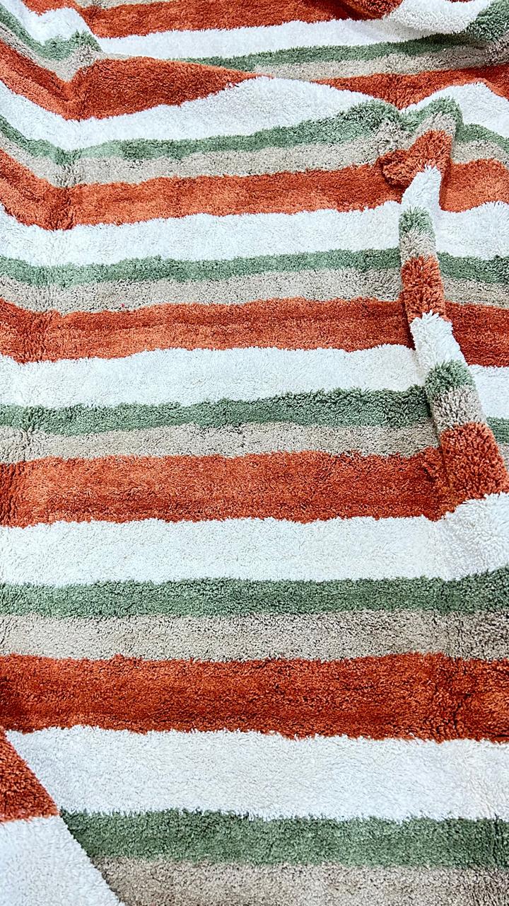 TAPETE RETANGULAR ALGODÃO PREMIUM LISTRADO 1,5X2,00M