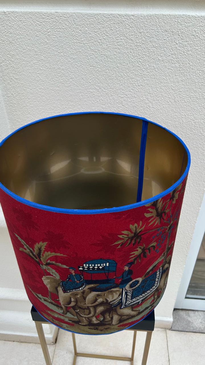 Cúpula Decorativa Elefantes Orientais II – Tecido Exclusivo Entreposto