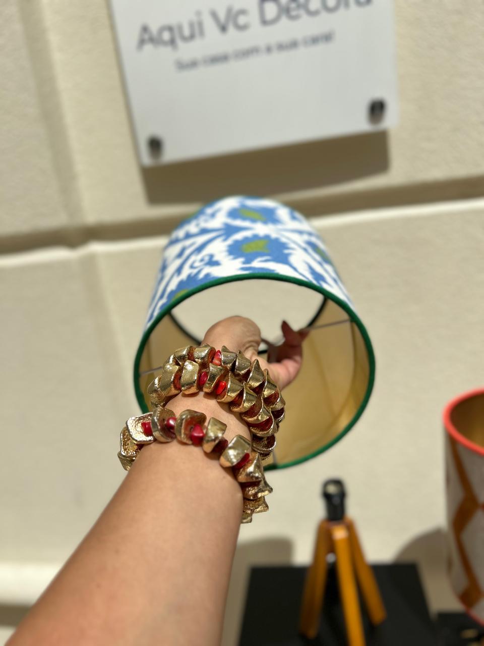 Cúpula Ikat Azul e Verde – Artesanal