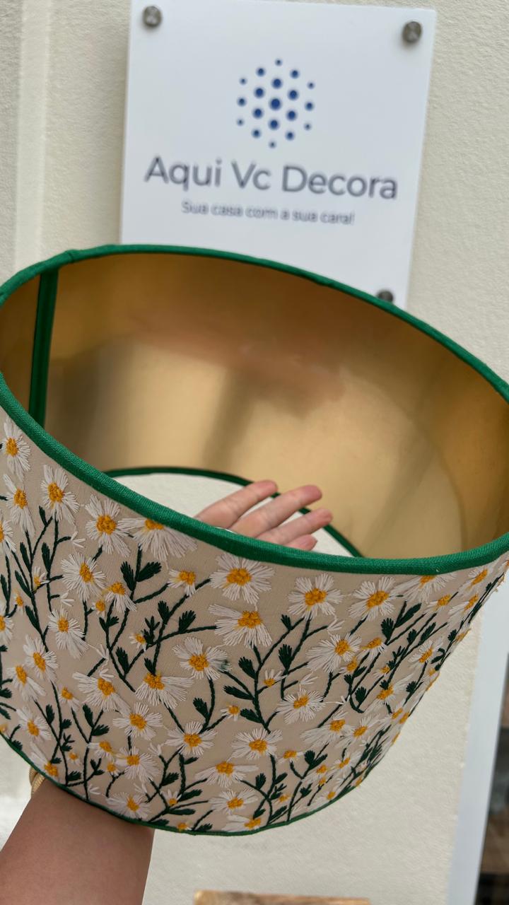 Cúpula Daisy Garden Bordado/ Dourado