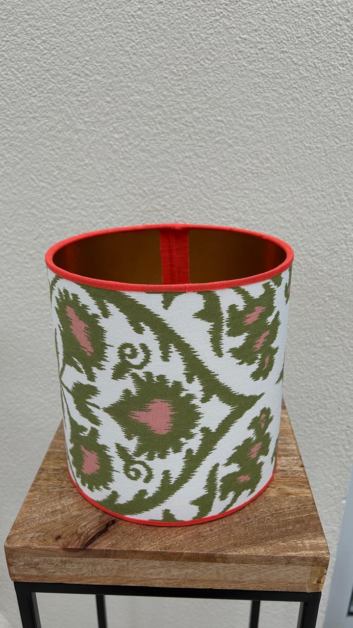 Cúpula Ikat Verde e Coral – Artesanal