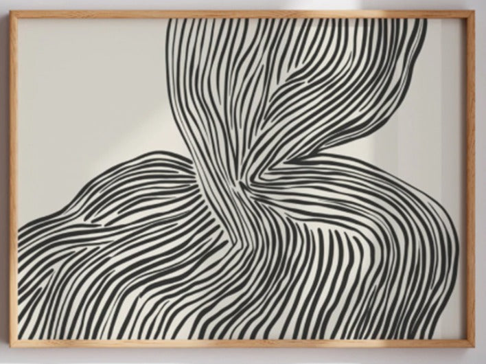 Quadro abstrato preto e branco
