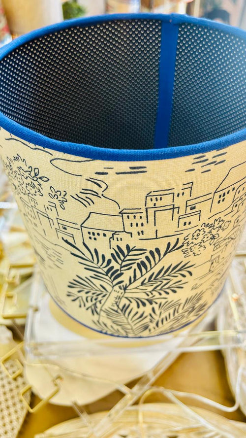 Abajur Elo — AQUI VC Decora | Base Escultural com Cúpula Estampada Litoral