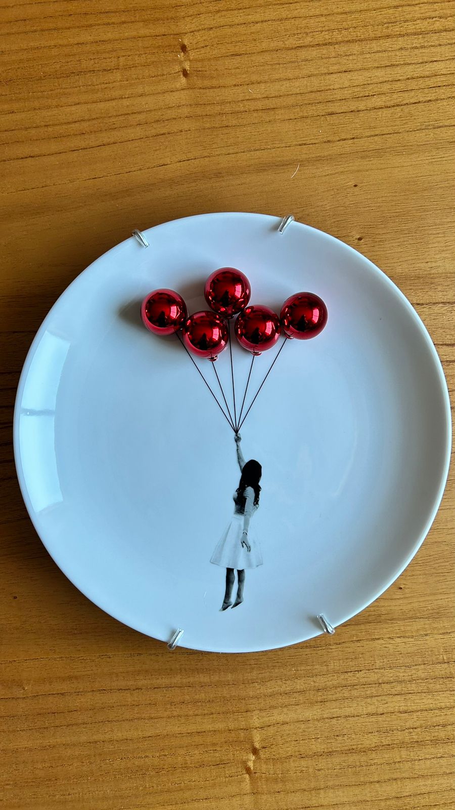 Prato 27cm Balões menina vermelho