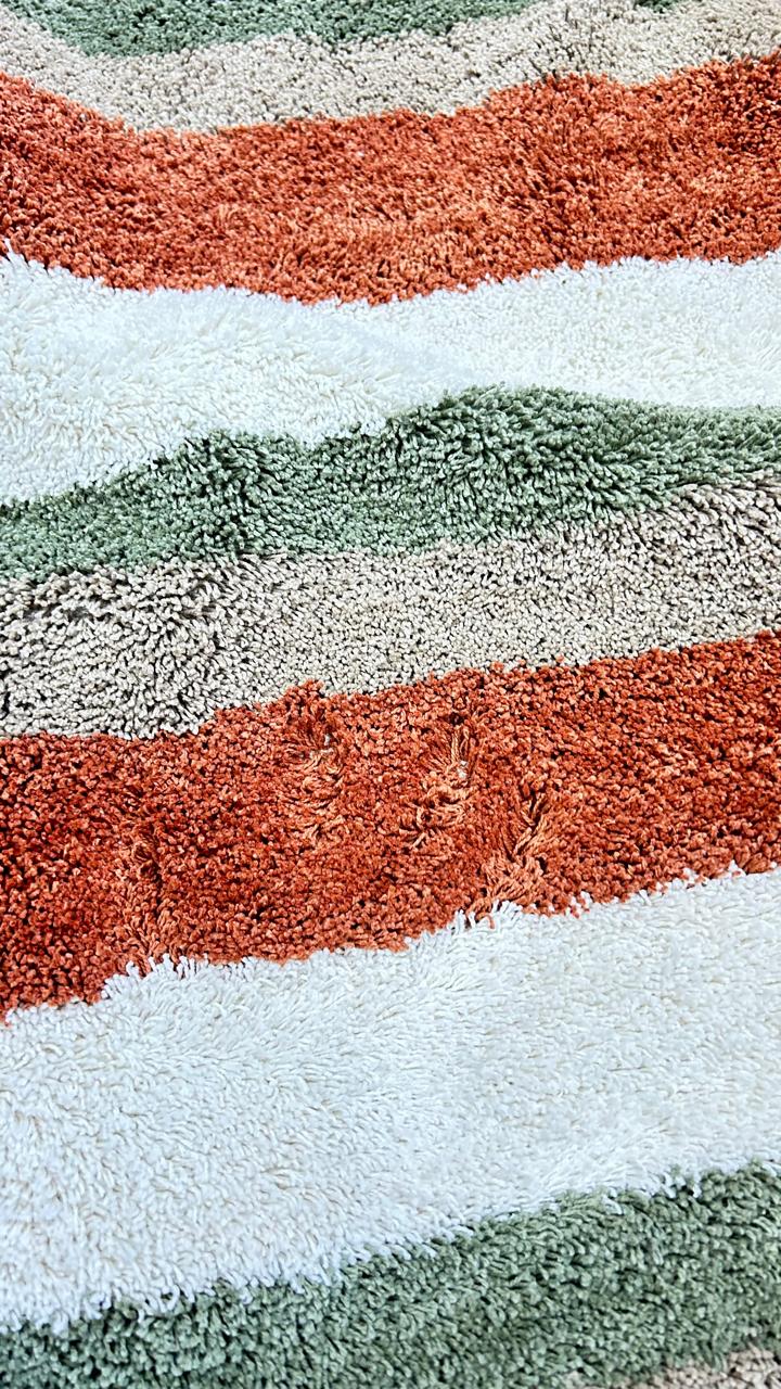 TAPETE RETANGULAR ALGODÃO PREMIUM LISTRADO 1,5X2,00M