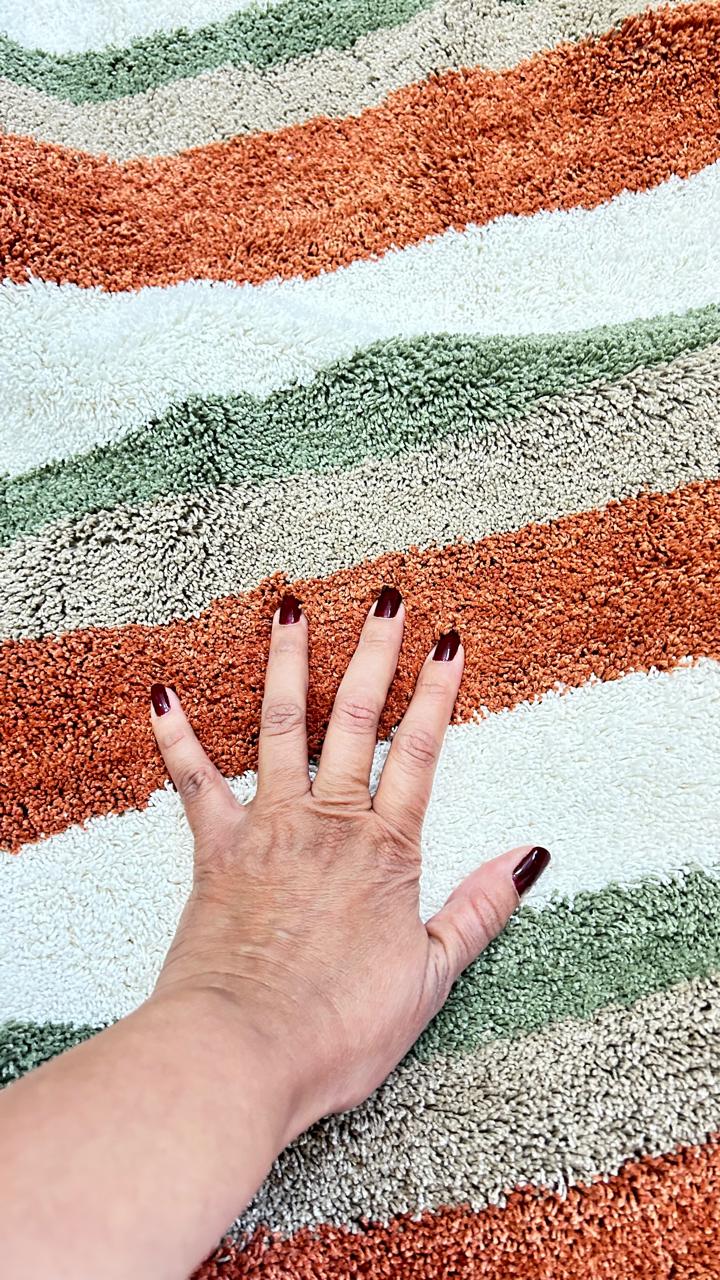 TAPETE RETANGULAR ALGODÃO PREMIUM LISTRADO 1,5X2,00M