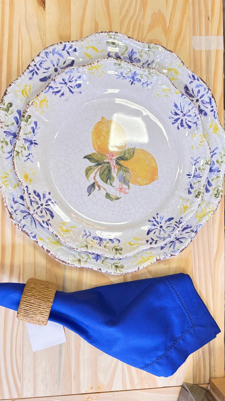 JOGO 2 PRATOS RASOS LIMÃO SICILIANO 28cm