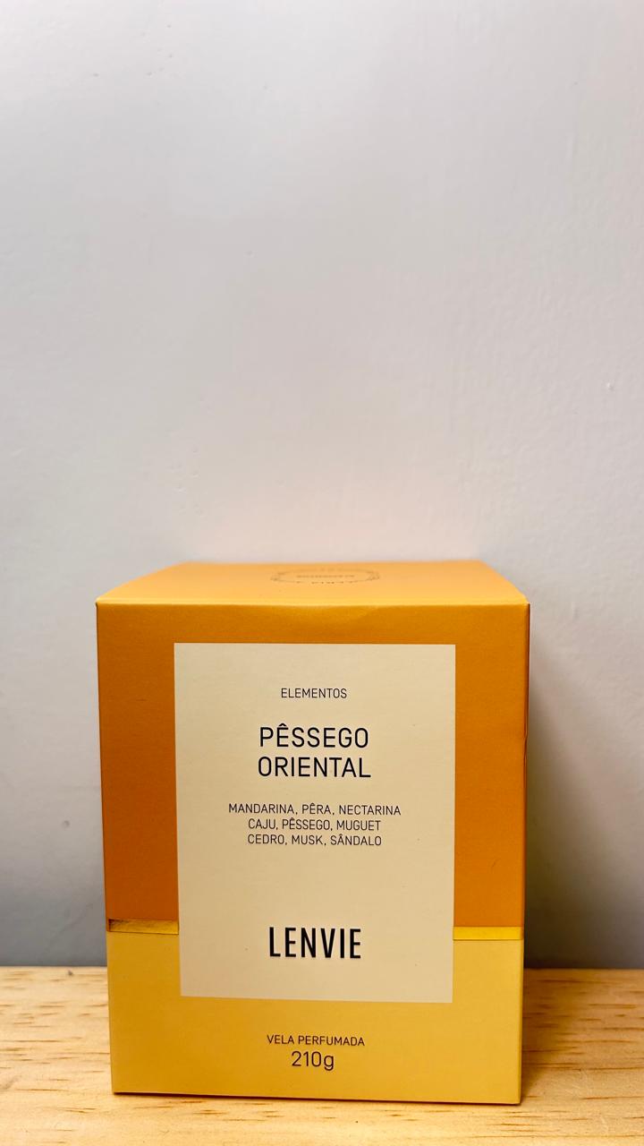 VELA PERFUMADA PESSEGO ORIENTAL ELEMENTOS - 210G