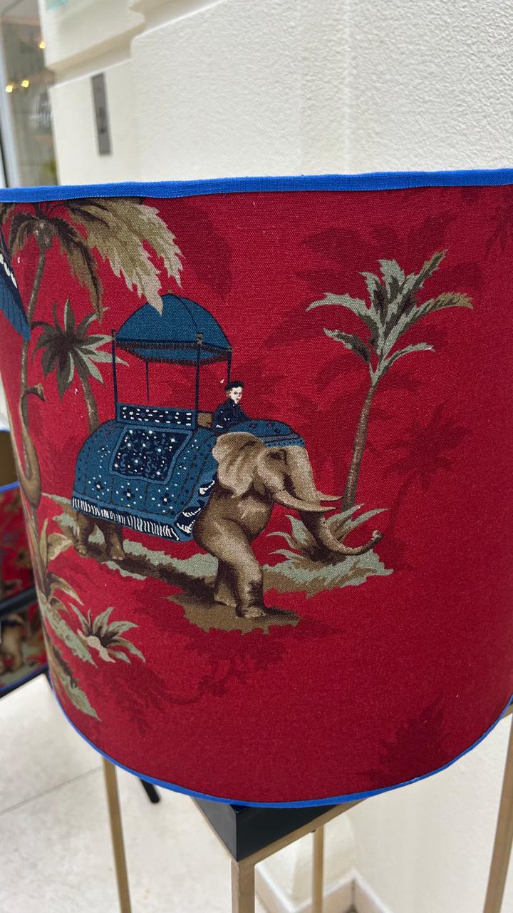 Cúpula Decorativa Elefantes Orientais I – Tecido Exclusivo Entreposto