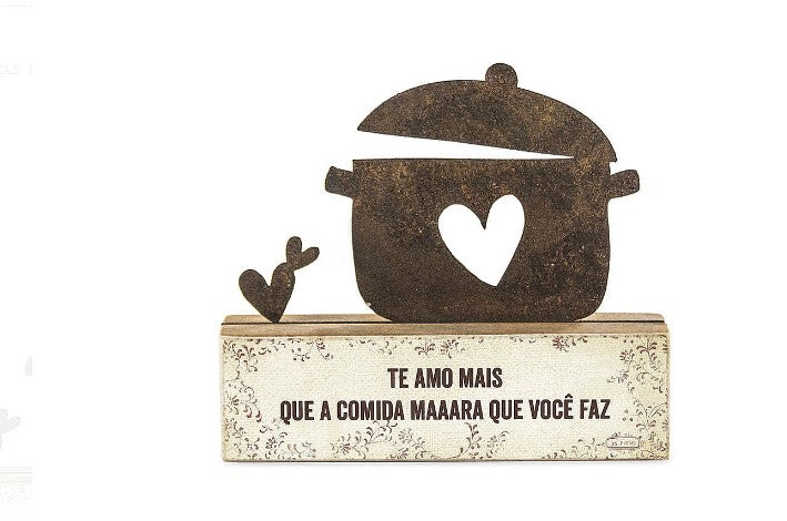ESCULTURA DE MESA PANELINHA "TE AMO..."