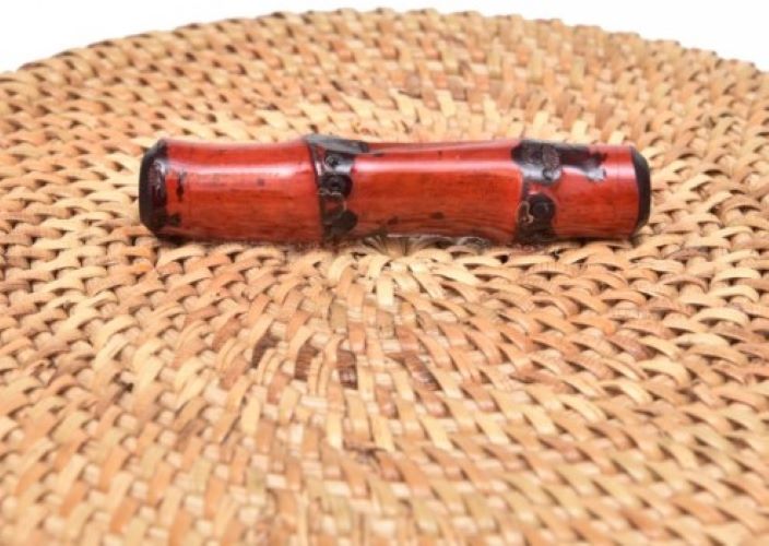 Caixa Ratan Flat Bambu Vermelho