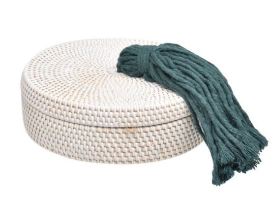 CAIXA RATAN FLAT M  COR BRANCO/ MUSGO