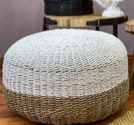 PUFF FIBRA NATURAL COR NAT/BR