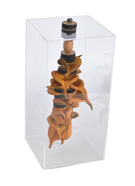 CUBO ESCULTURA SEMENTES SKELLE - AQUI VC DECORA