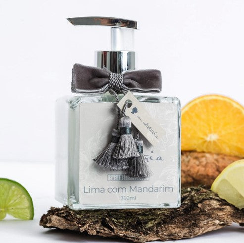 Sabonete Liquido 350ml cubo - LIMA COM MANDARIM - AQUI VC DECORA