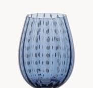 Copo de Vidro Abaloado Azul – Elegância na Mesa