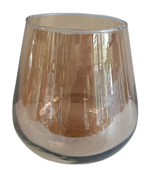 VASO VIDRO CONE L MARROM
