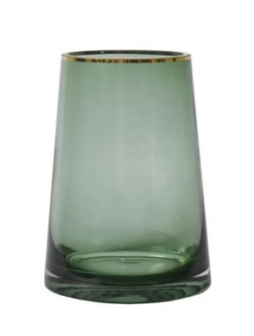 VASO VERDE E DOURADO ZIMBRI P 20 CM