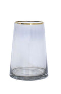 VASO CINZA E DOURADO ZIMBRI P 20 CM